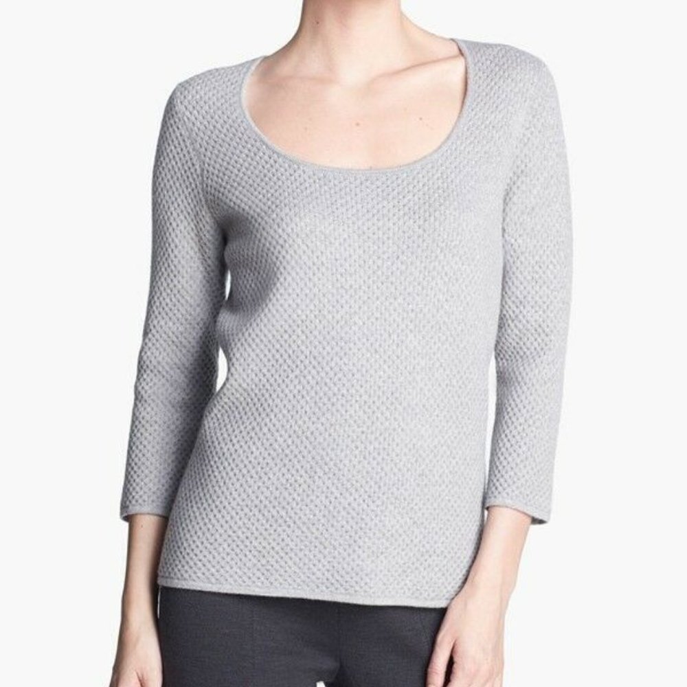 Scoop Neck Cashmere Knit Sweater
